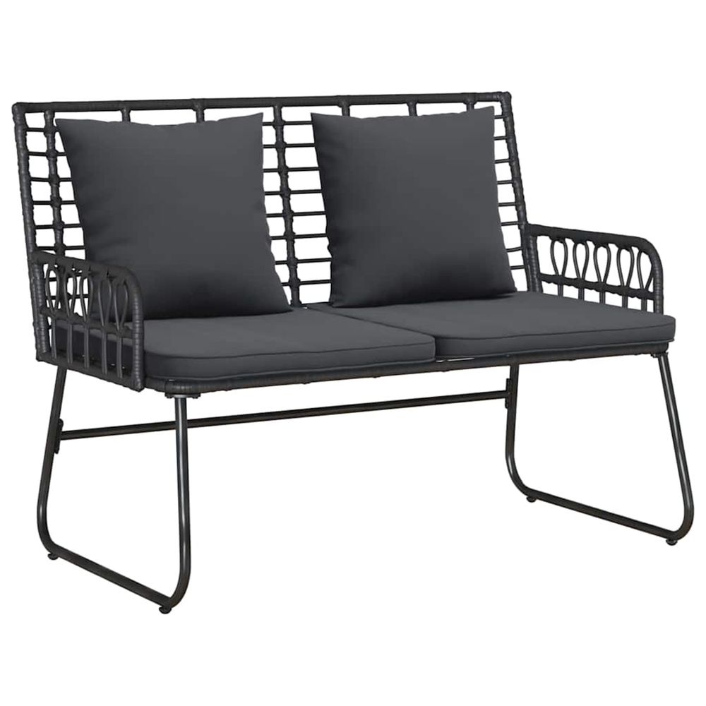 Banc de jardin noir et anthracite polyrotin