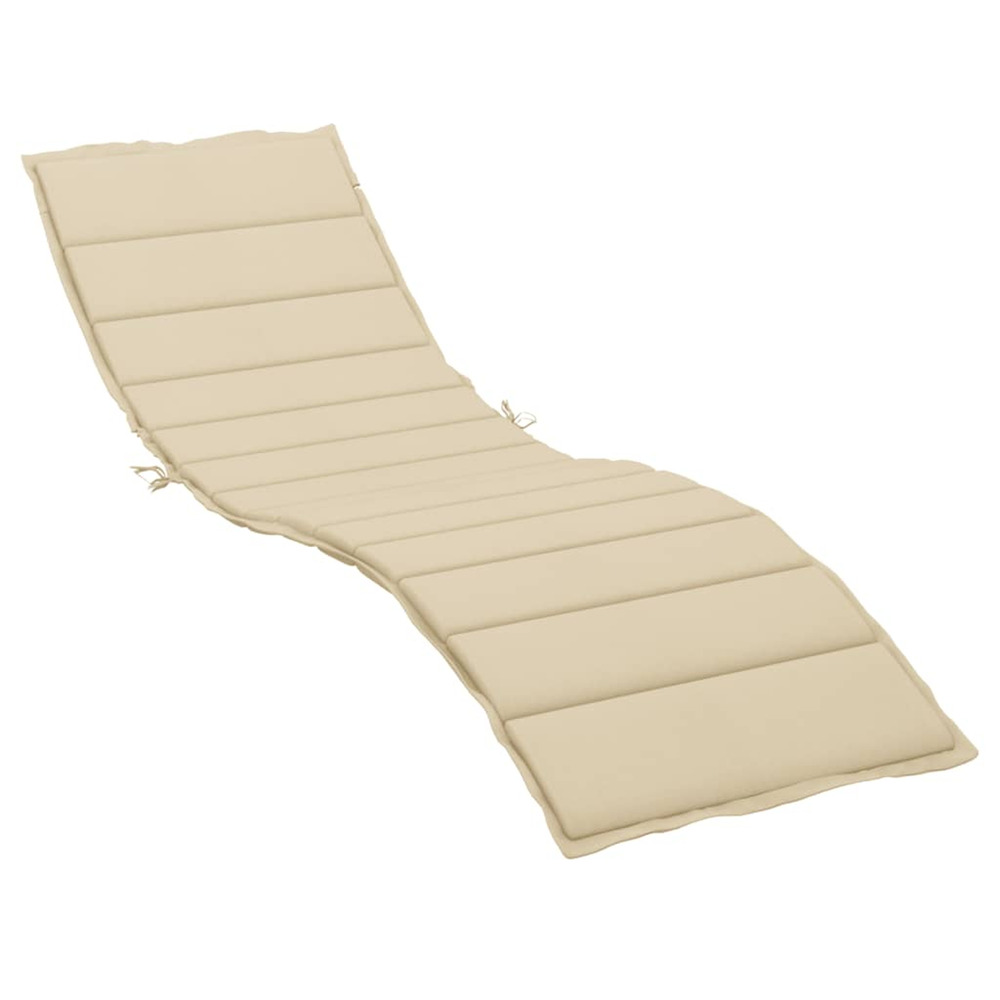 Coussin de chaise longue beige 200x50x3 cm tissu oxford bain de soleil