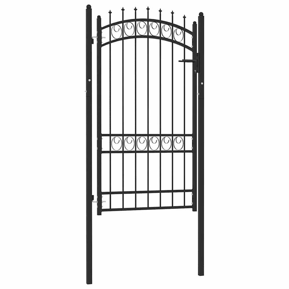 Portail de clôture emmen avec pointes en acier 103 x 134,5 cm noir