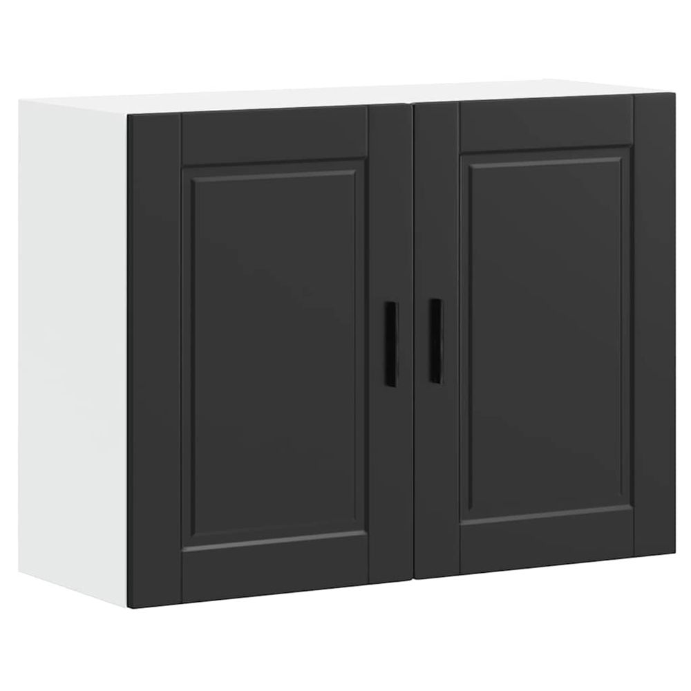 Armoire murale de cuisine porto noir bois d'ingénierie