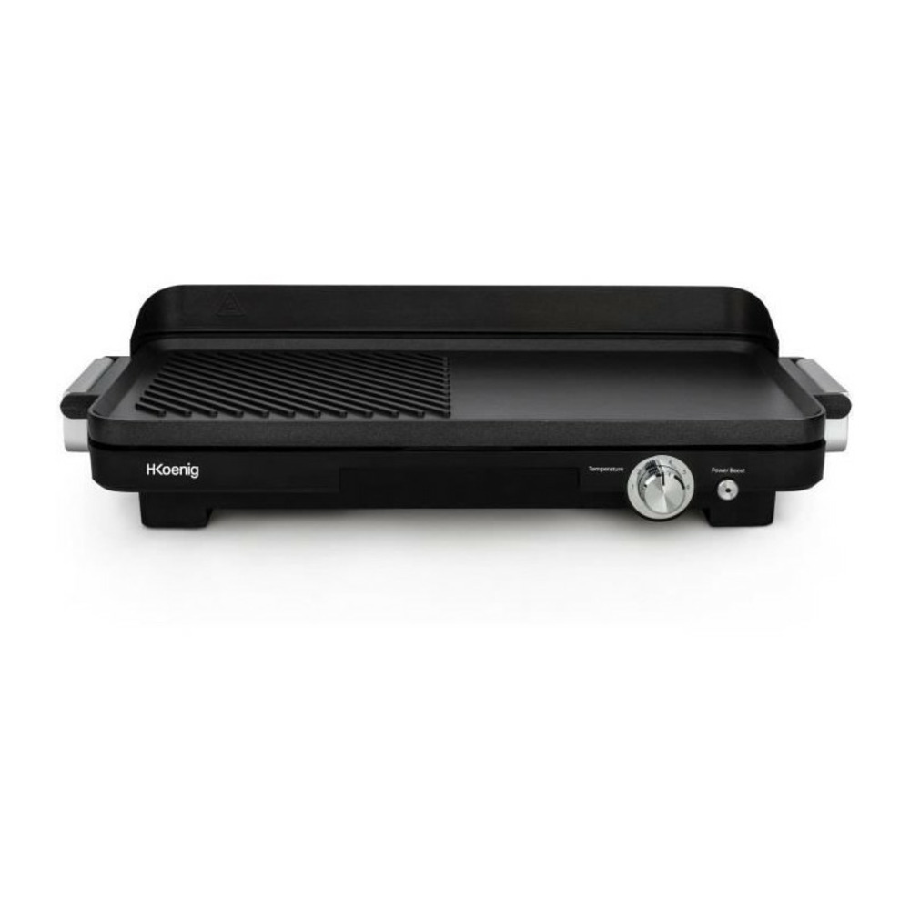 Hkoenig grx330 - plancha double zones - 50x25cm - 1800w - revetement anti-adhésif - fonction turbo zone grill - thermostat ajus
