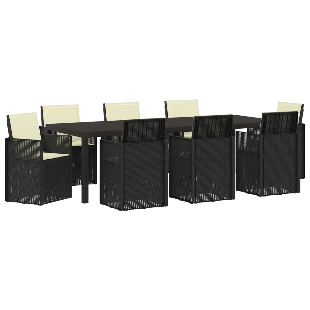 Ensemble de salle à manger pour jardin 9 pc anthracite et crème
