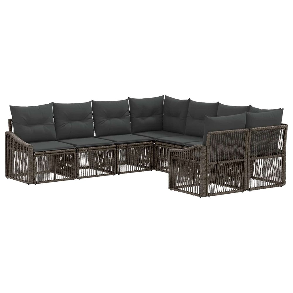 Ensemble de canapé de jardin 8 pc 8-nombre de places gris