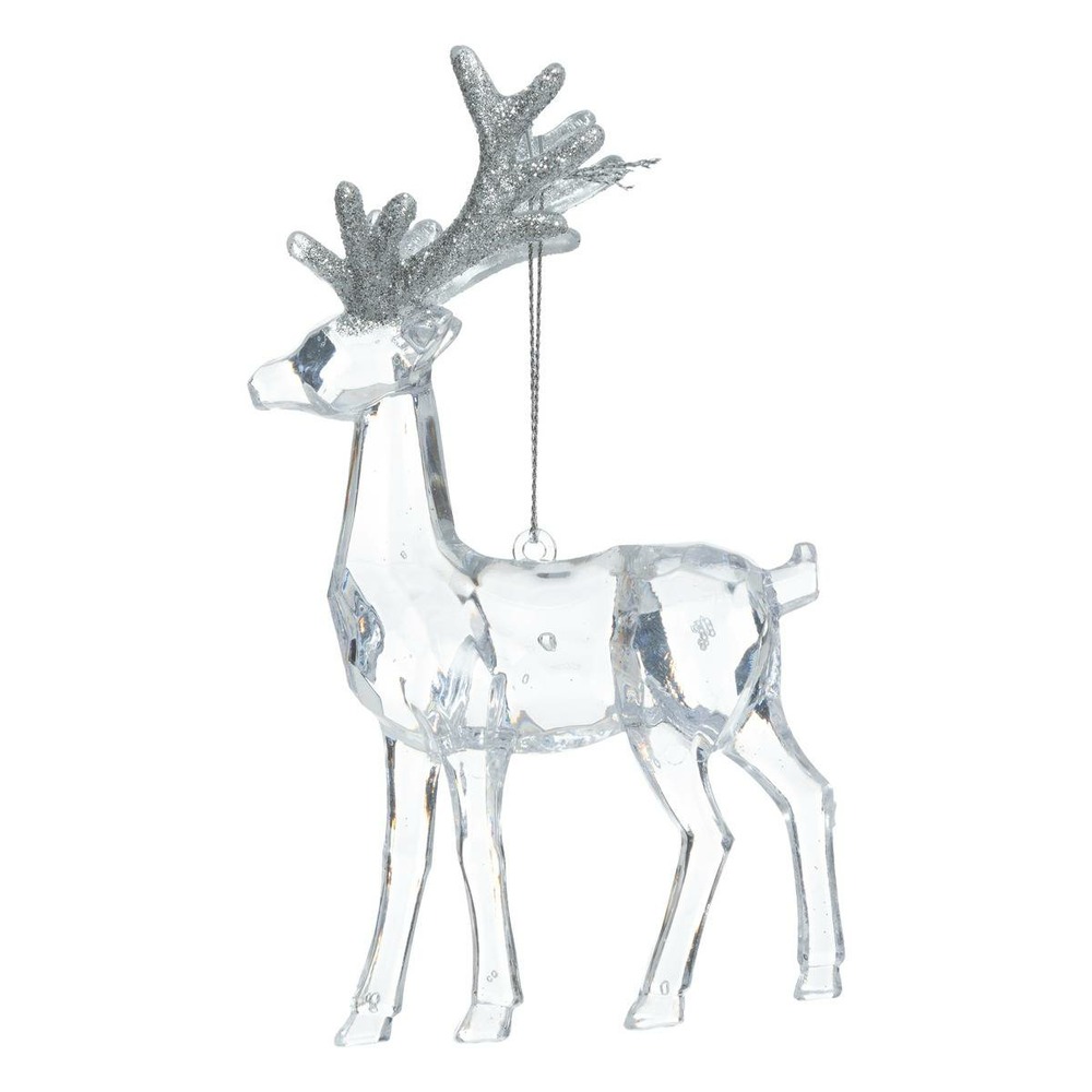 Sujet renne 14cm plastique transparent