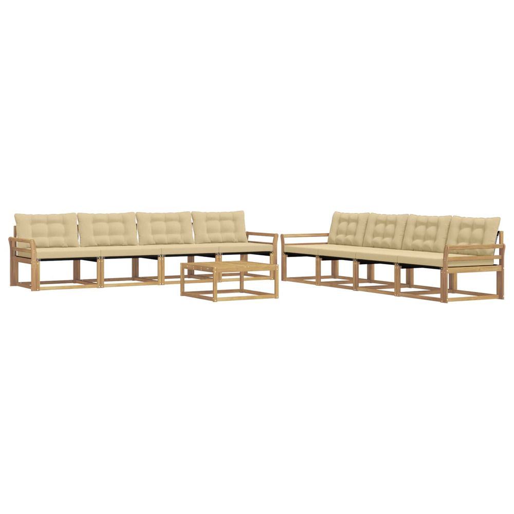 Ensemble de canapés d'extérieur 9 pc blanc et beige