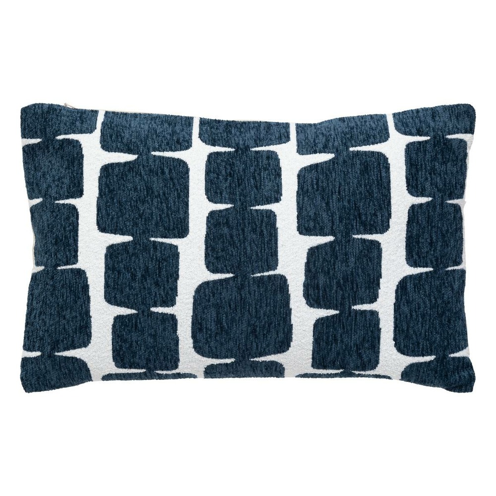 Housse de coussin jeni chenille bleu égéen 50x30cm