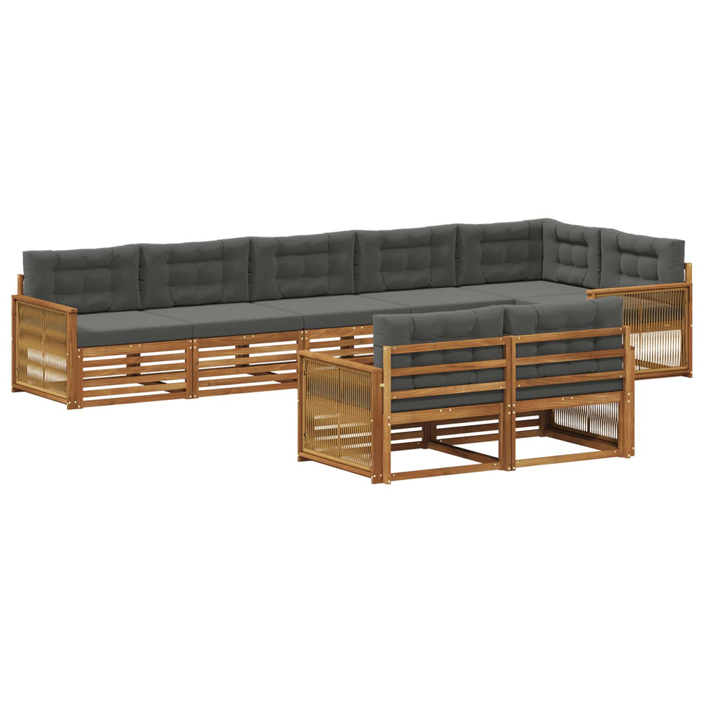 Ensemble de canapés d'extérieur 8 pcs naturel et anthracite
