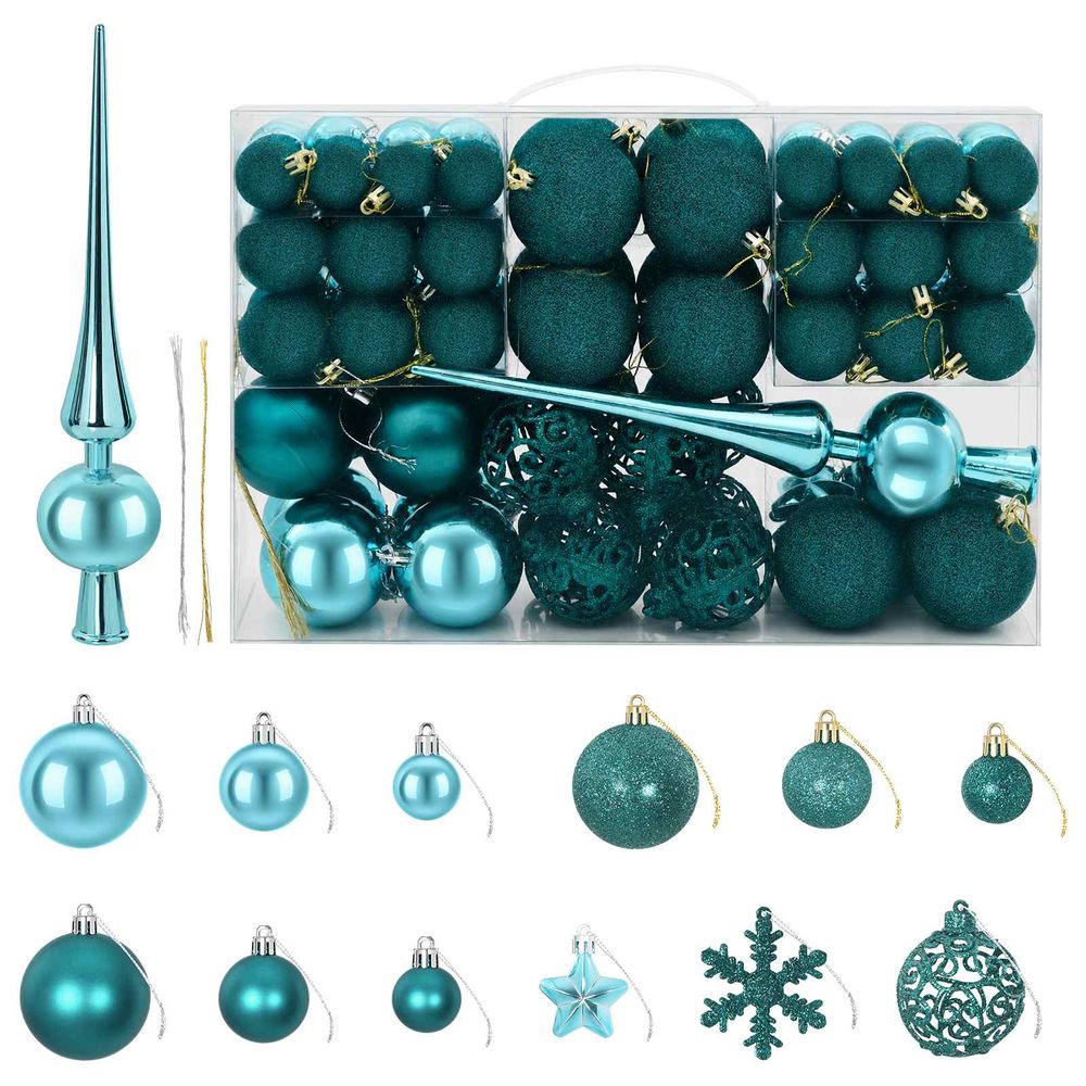 Ensemble de boules de noël 111 pc vert 6 cm polystyrène