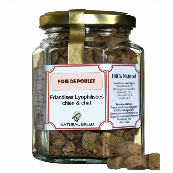 Friandises lyophilisées pour chien et chat – 100 % foie de poulet – snack naturel