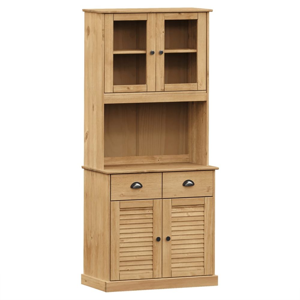 Buffet haut vigo 78x40x175 cm bois massif de pin
