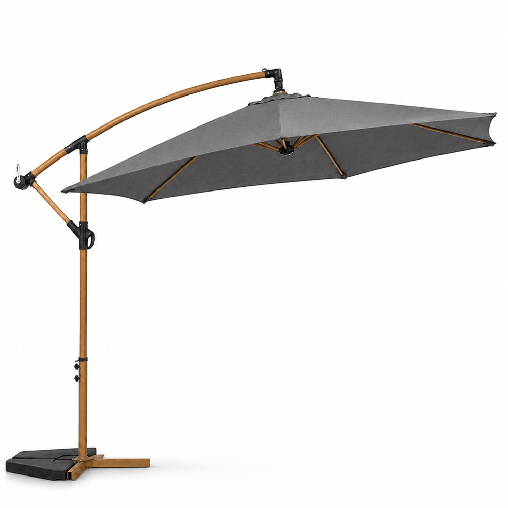 Parasol déporté octogonal 300 cm gris porticcio