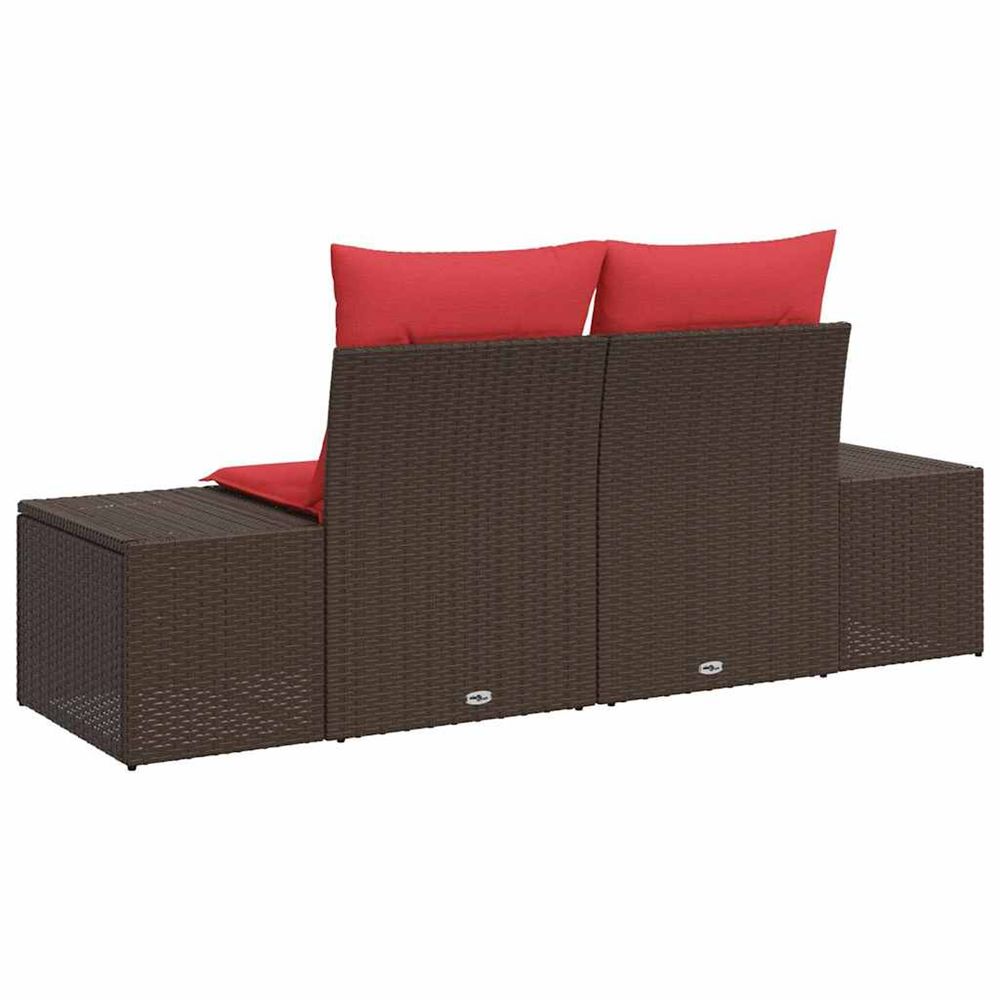 Canapé de jardin avec coussin 184 x 62 x 69 cm polyrotin