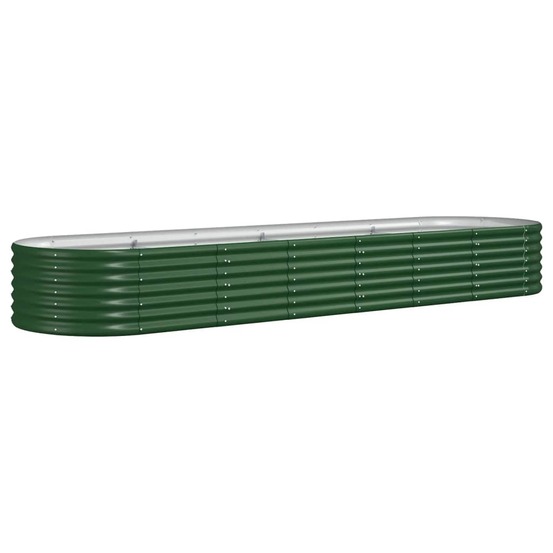 Jardinière bac lit surélevé plantes fleurs terrasse jardin de jardin acier enduit de poudre 296 x 80 x 36 cm vert