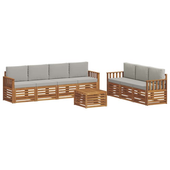 Ensembles de canapés avec coussin 8 pcs gris naturel et clair