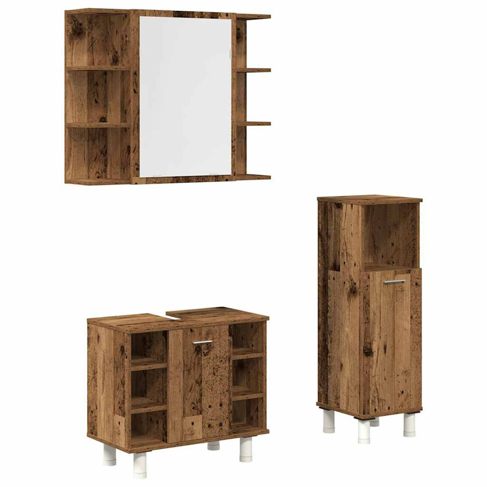 Ensemble de meubles salle de bain 3 pcs bois d'ingénierie