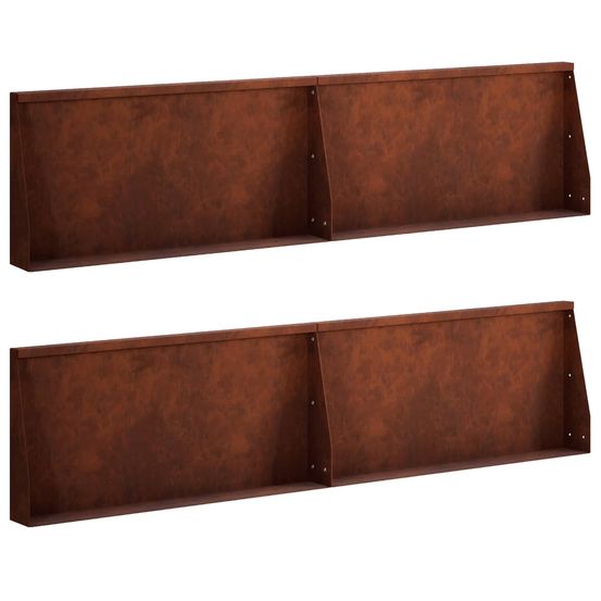 Mur de soutènement 4 pc 80 x 12 x 40 cm acier patiné rouillé