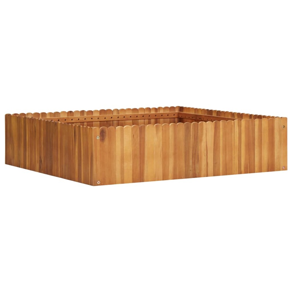 Jardinière lit surélevé plantes fleurs jardin 100 x 100 x 25 cm bois massif d'acacia