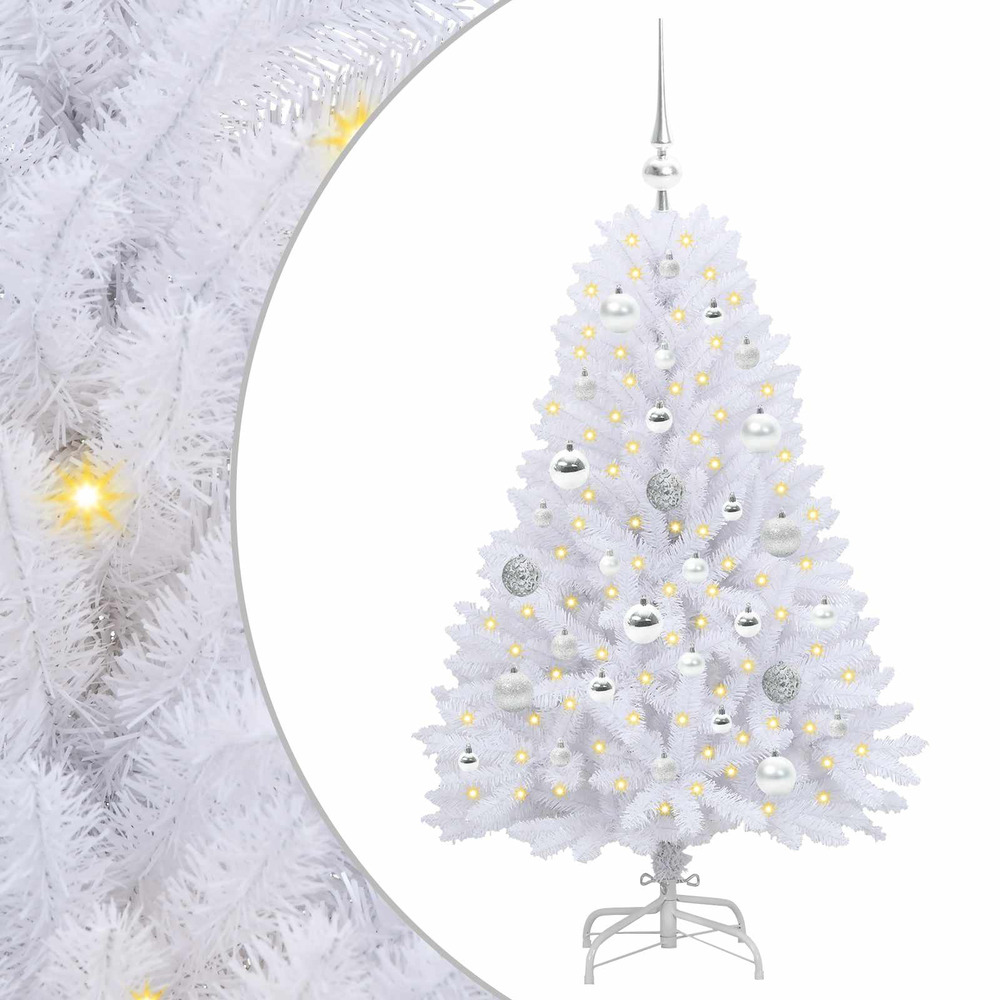 Sapin de noël artificiel à branches articulées blanc 120 cm