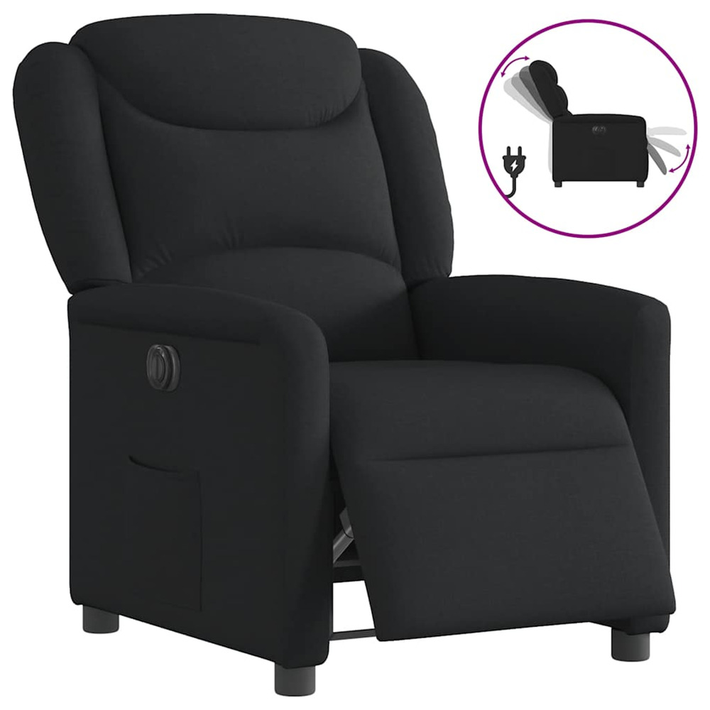 Fauteuil inclinable électrique noir tissu