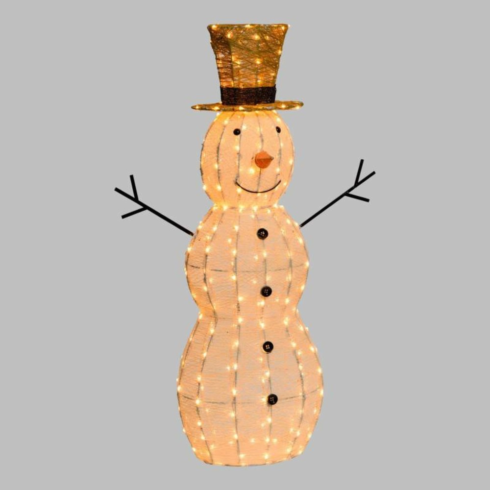 Bonhomme de neige lumineux 3d h120cm 260 led ambré fixe timer extérieur smart connect 31v professionnel lotti