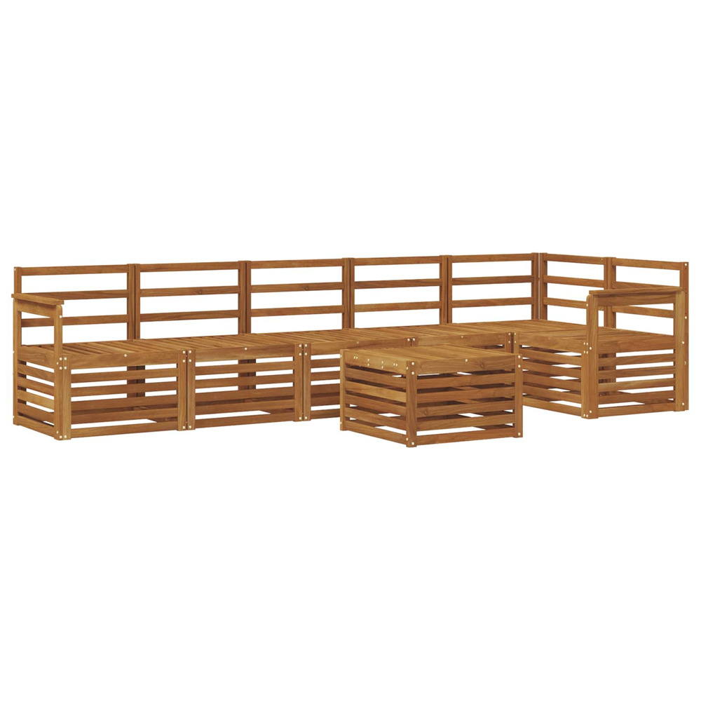 Ensemble de canapé d'angle 7 pcs naturel bois d'acacia massif