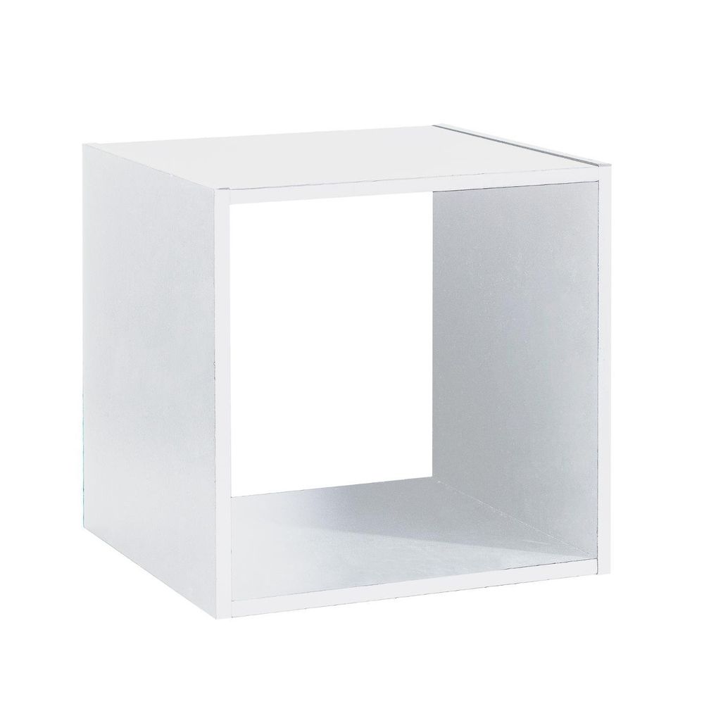 Meuble étagère 1 case de rangement blanc h 34.5 cm - à poser ou mural