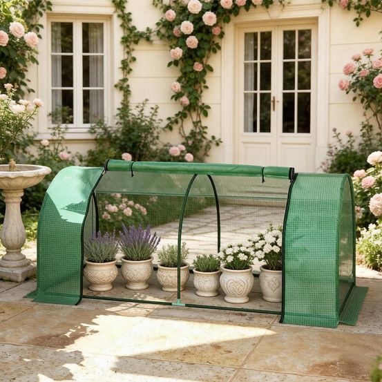 Mini serre de jardin acier et pe 200 x 100 x 80 cm protection tomates balcon terrasse - comfortxl outdoor living