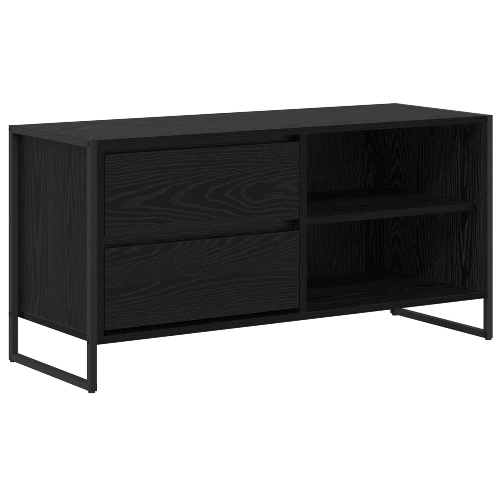 Meuble tv chêne noir 100 x 36 x 49,5 cm bois d'ingénierie
