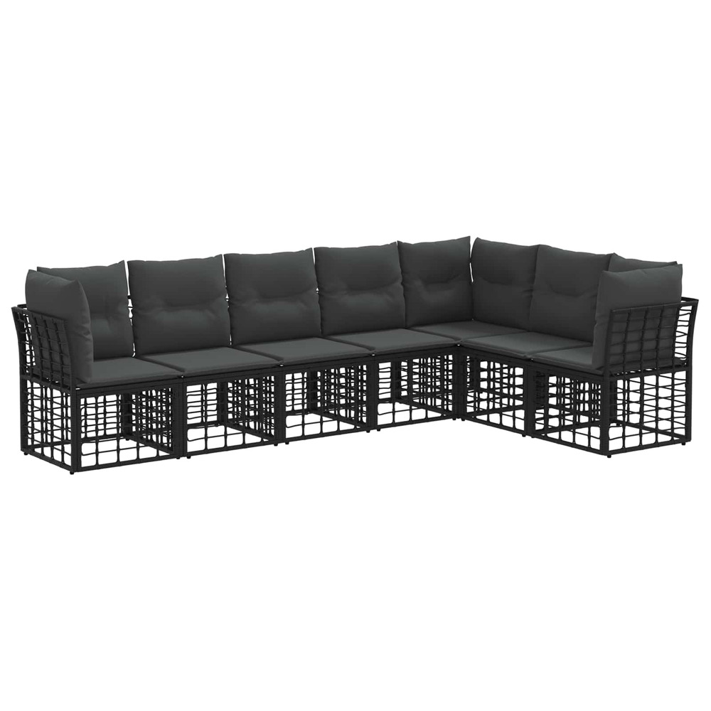 Ensemble de canapés d'extérieur noir polyester