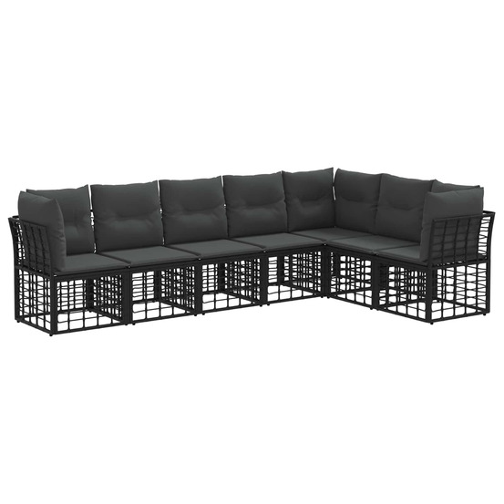 Ensemble de canapés d'extérieur noir polyester