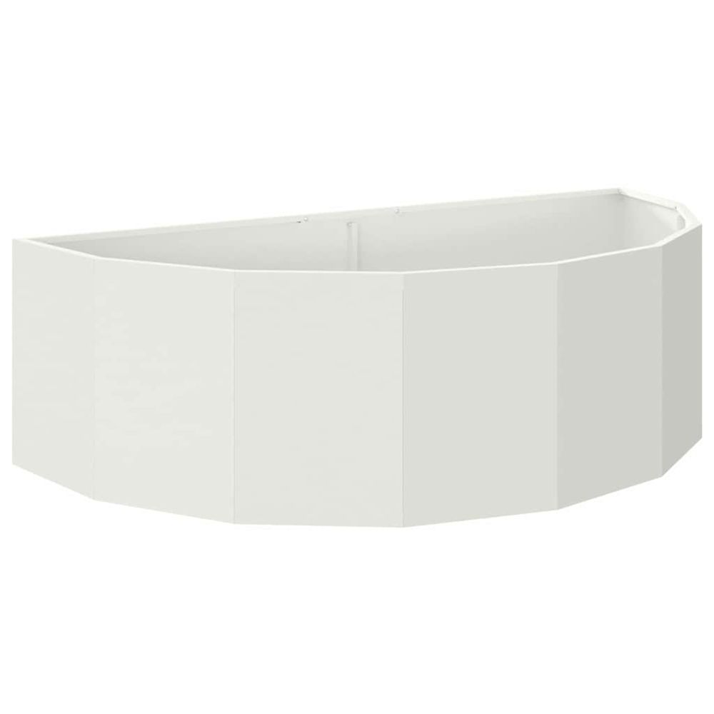 Jardinière d'extérieur blanc 120 x 60 x 35 cm acier