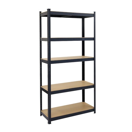 Étagère noire à 5 niveaux - rangement 180 x 90 x 40 cm