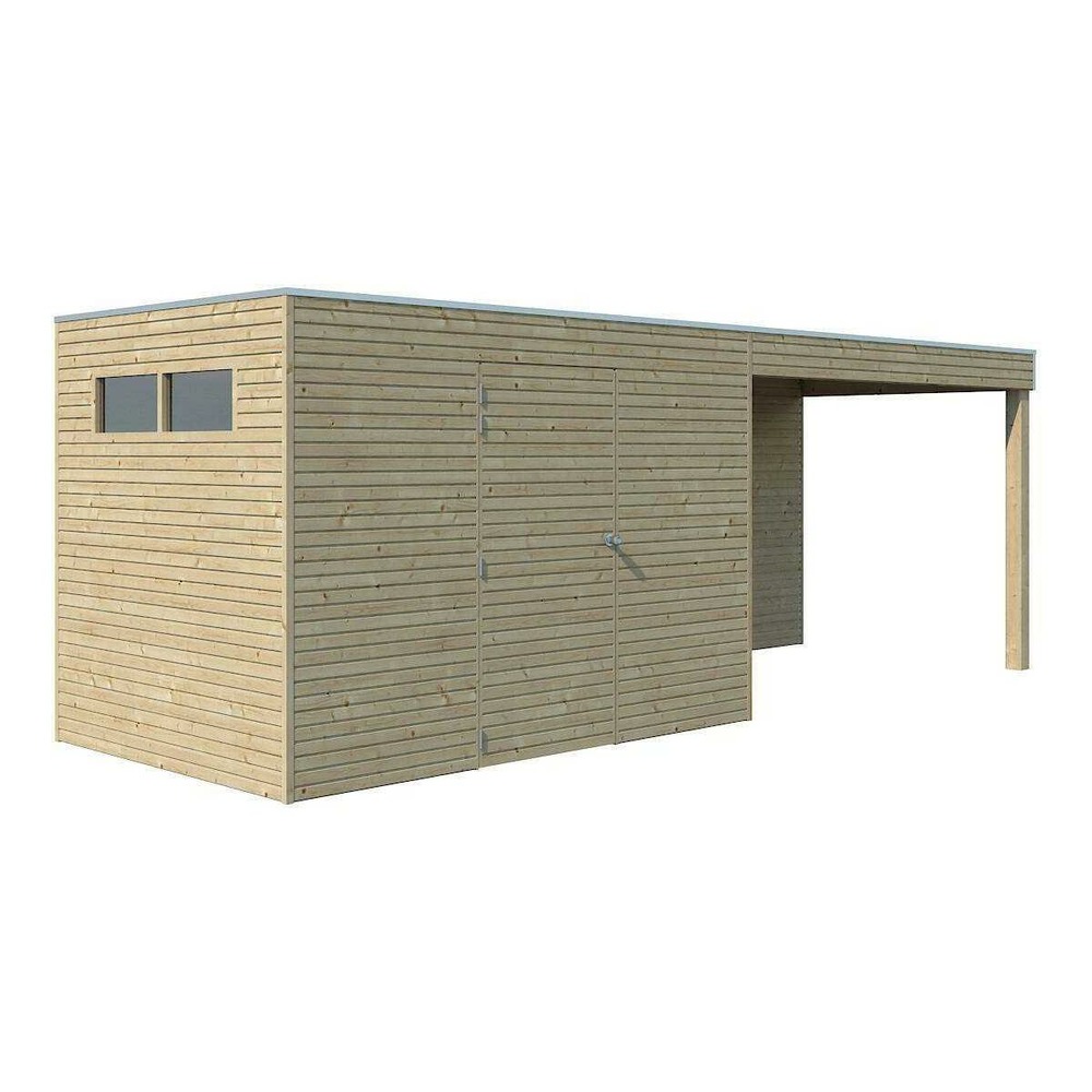 Abri de jardin 300 x 210 cm qube abri avec extension et plancher
