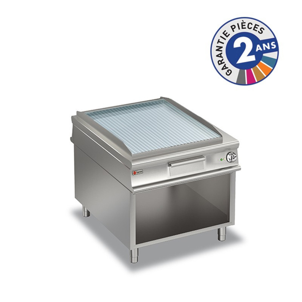 Plancha électrique sur meuble - plaque rainurée - p1100 - chrome dur - baron