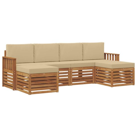 Ensemble de canapés d'extérieur 6 pc naturel et beige