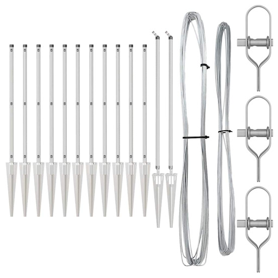 Poteaux de clôture 13 pcs argent ø32mm 60 cm acier galvanisé