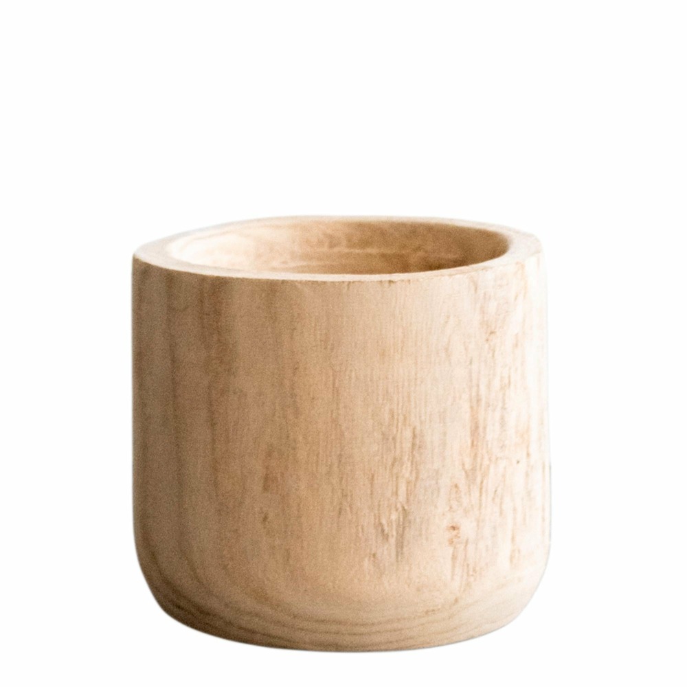 Pot - bois clair brun - pot pia - taille s 19 cm