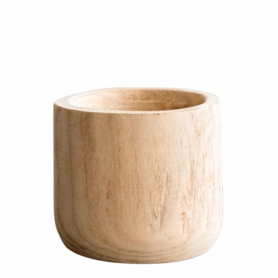 Pot - bois clair brun - pot pia - taille s 19 cm