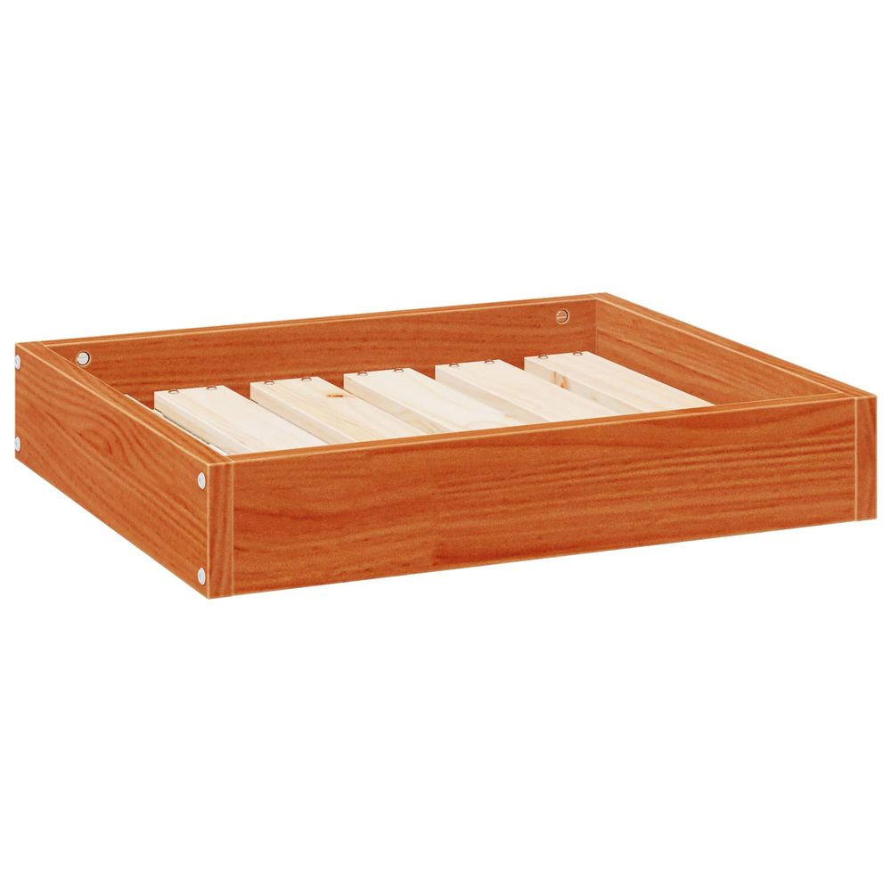 Lit pour chien cire marron 51,5 x 44 x 9 cm bois de pin massif