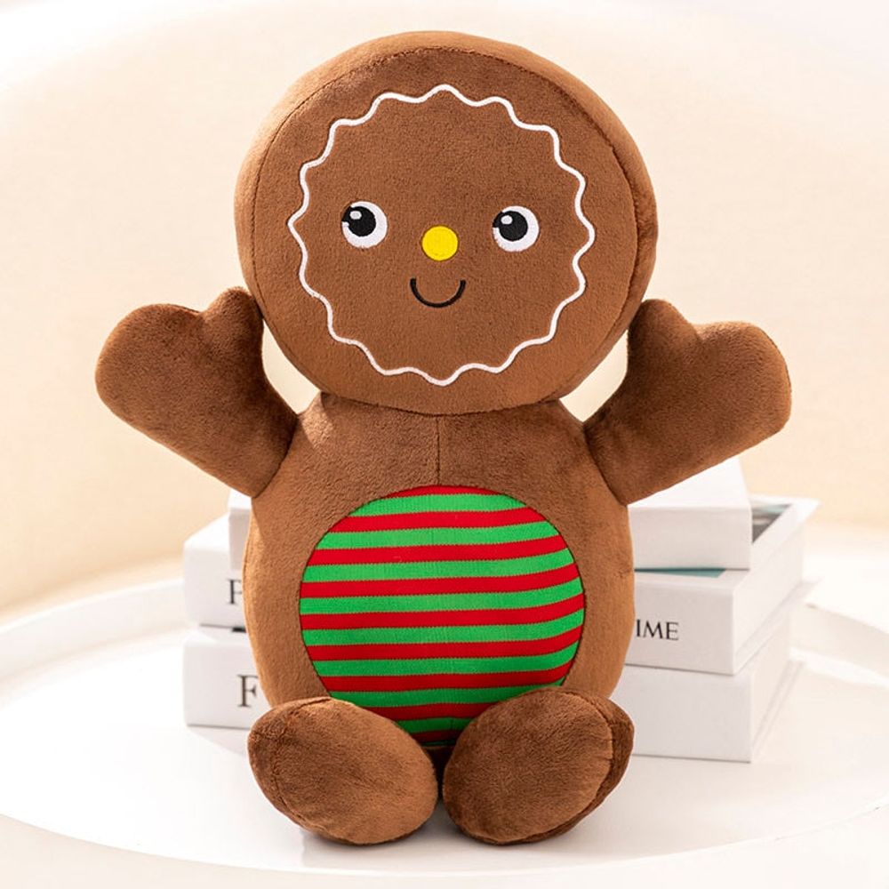 Peluche de noël - bonhomme en pain d'épice souriant