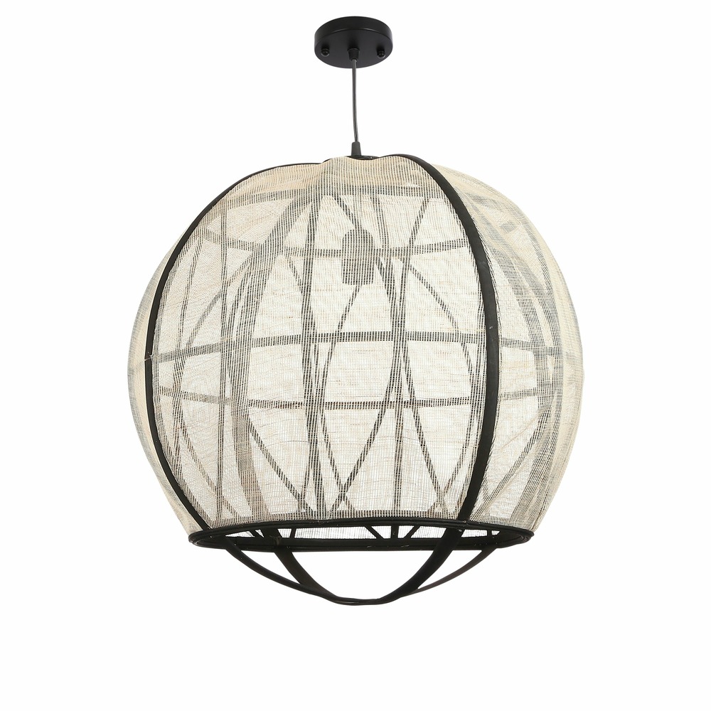 Mica decorations - suspension en bois noir et lin