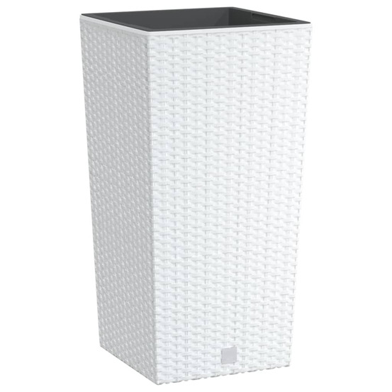 Jardinière d'extérieur et intérieur amovible blanc 11/26,5 l rotin pp