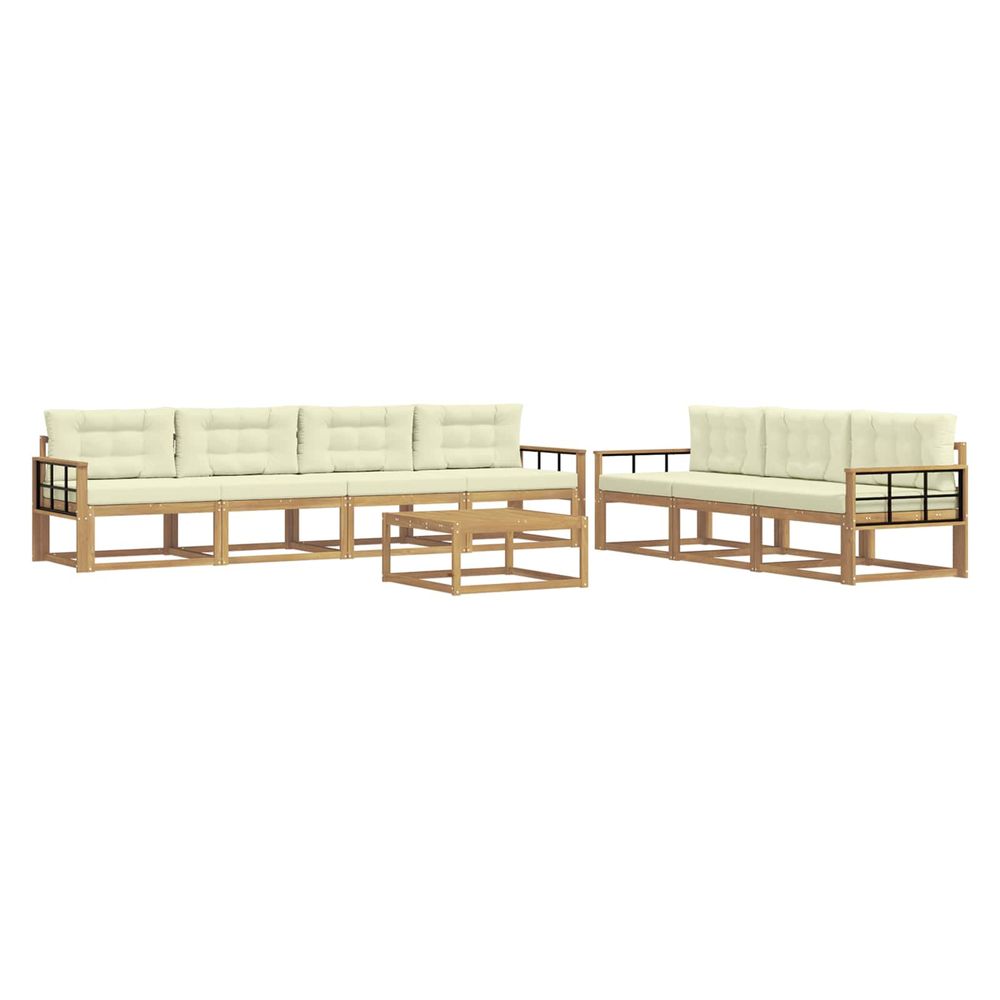 Ensemble de canapés d'extérieur 7 pc blanc et crème