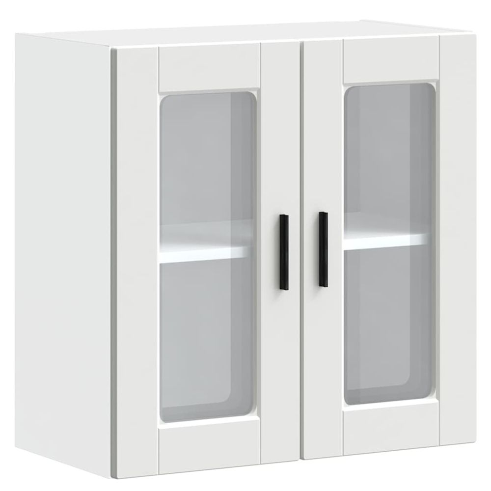 Armoire murale de cuisine avec porte en verre porto blanc