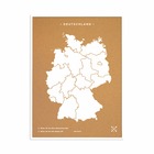 Carte en liège - woody map naturel allemagne / 90 x 60 cm / blanc / cadre blanc