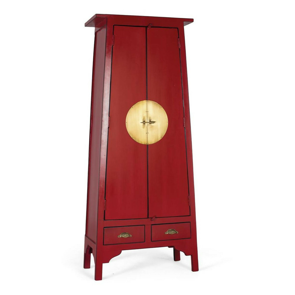 Armoire 2 portes bois rouge - décoration d'autrefois