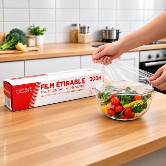 Rouleau de film étirable alimentaire 300 m x 30 cm