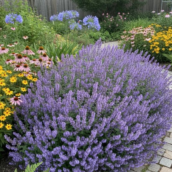 Herbe aux chats - menthe des chats walker's low, nepeta lot de 9 godets