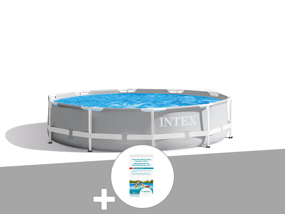Kit piscine tubulaire prism frame ronde 3,66 x 0,76 m + kit de traitement au ch