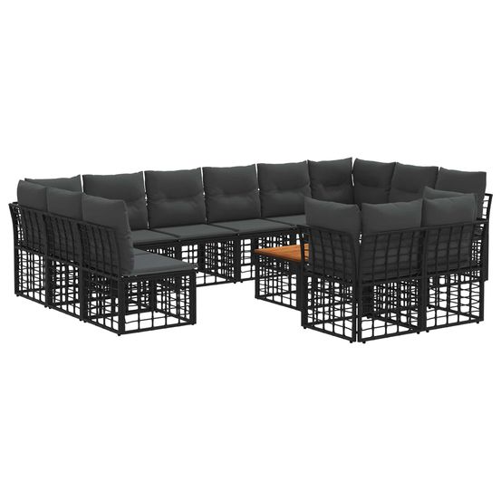 Ensemble de canapés d'extérieur 13 pc noir et gris foncé
